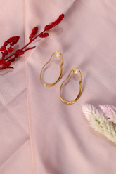 Minimalist Pearl Loop Earrings