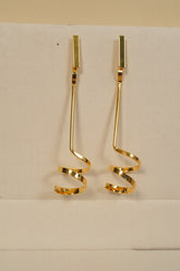 Gold plated twisted dangler earrings