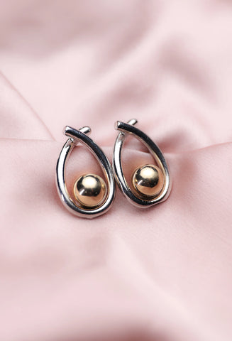 Gold & Silver plated vintage stud earrings