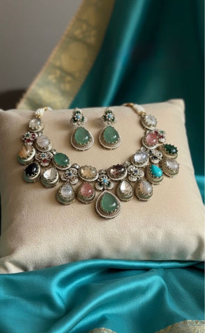 Pastel Doublet Statement Necklace Set